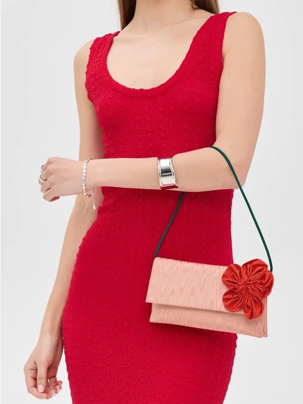 NWT Loeffler Randall Charlee Flower Flap Clutch